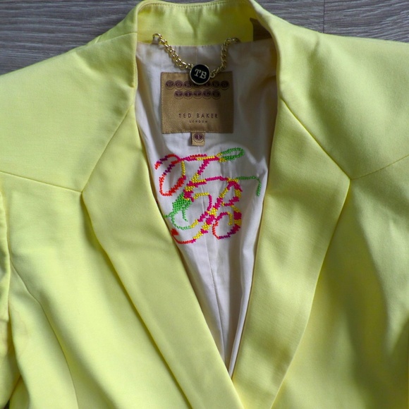 TED BAKER Women's Yellow Blazer - Picture 4 of 6